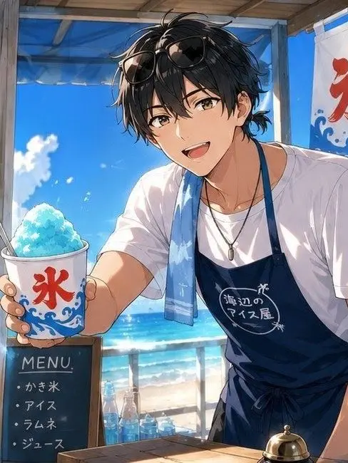 kur0ne_46의 海辺のアイス屋台のお兄さん