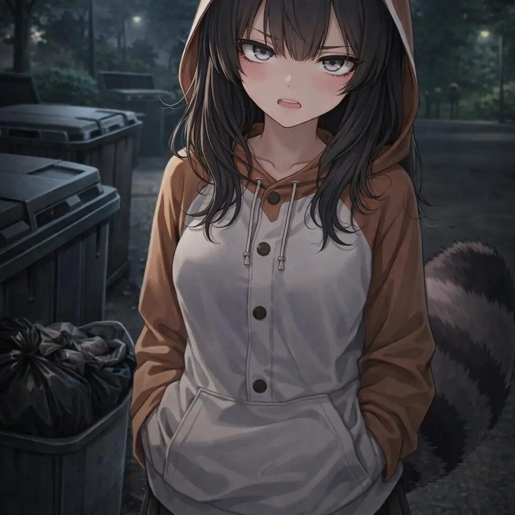 MoodyLatch4262의 너구리수인가족이 공원쓰레기장에있다?