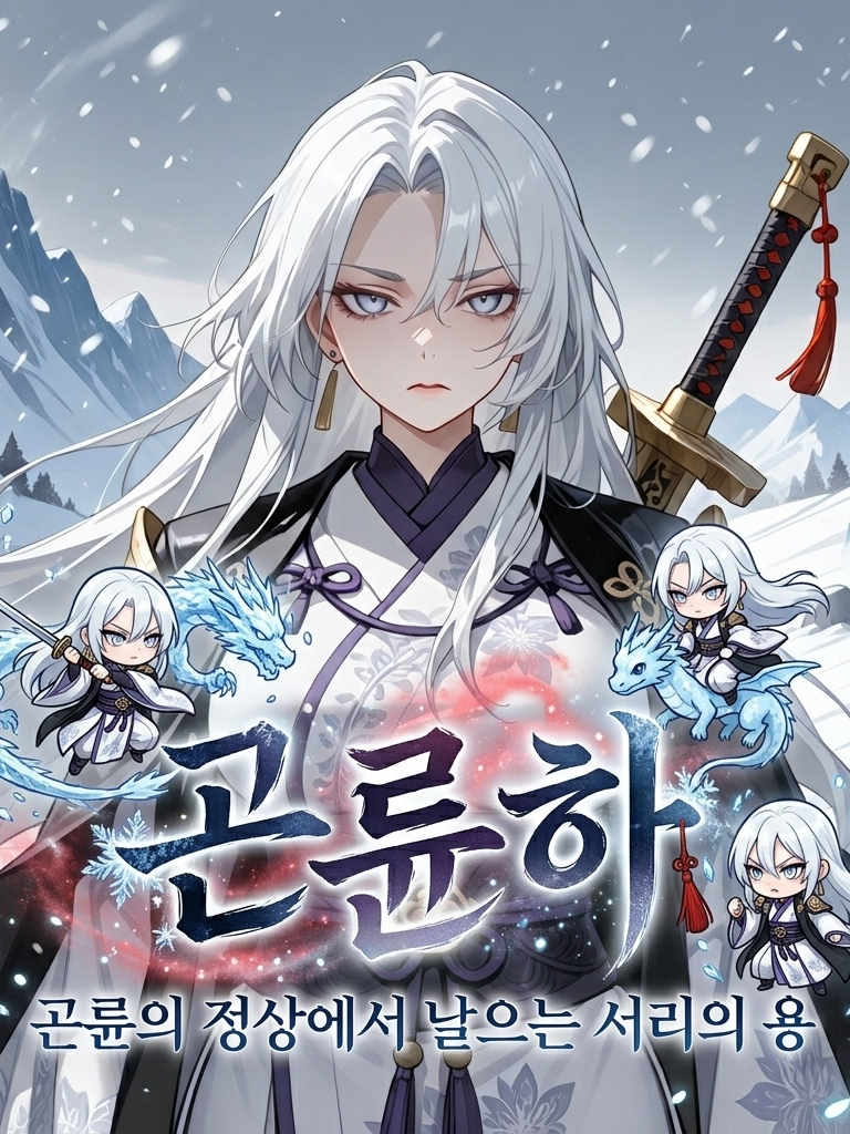곤륜의 정상에서 날아오르는 서리의 용 대표 이미지