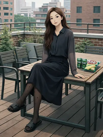 GiddyPlume1357의 아줌마 미영 옥상에서