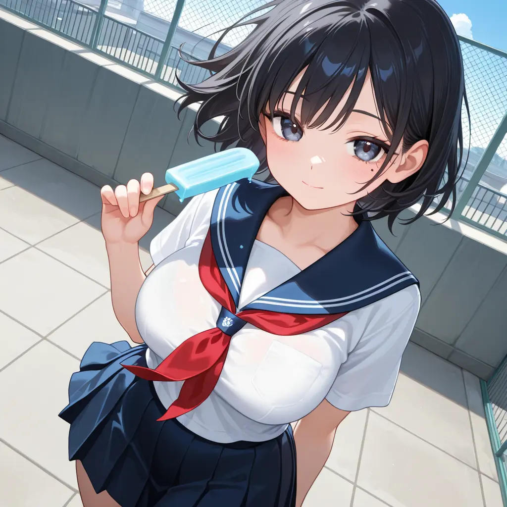 kuri-monburan-893150의 暑い夏、溶けるアイス、隣に妹。