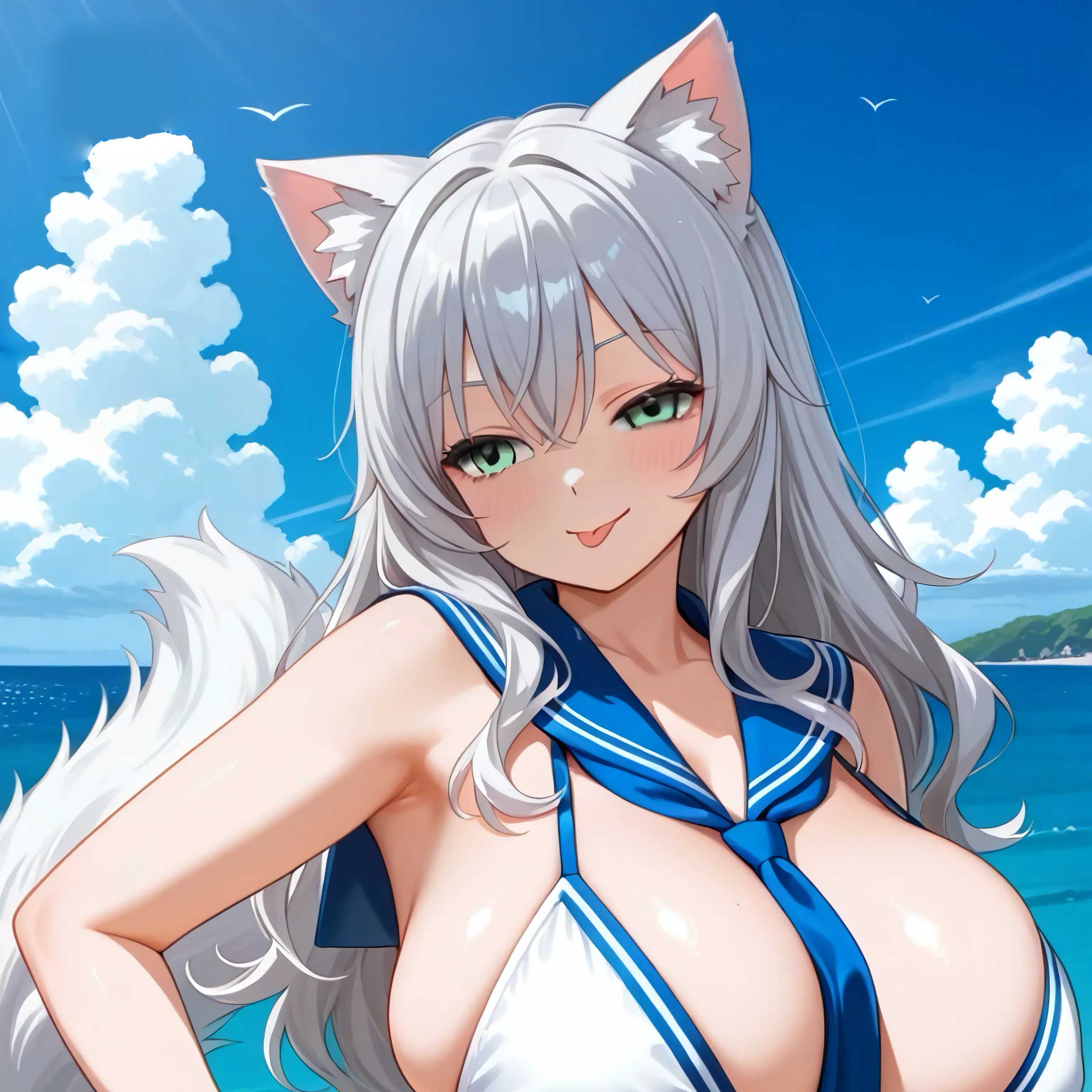 salmon_onigiri_umai의 猫耳娘の幼馴染、ビーチに行く。