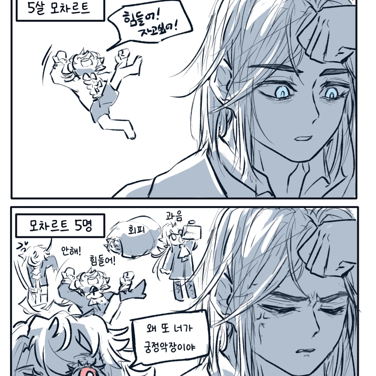 5살 모차르트 vs 모차르트 5명