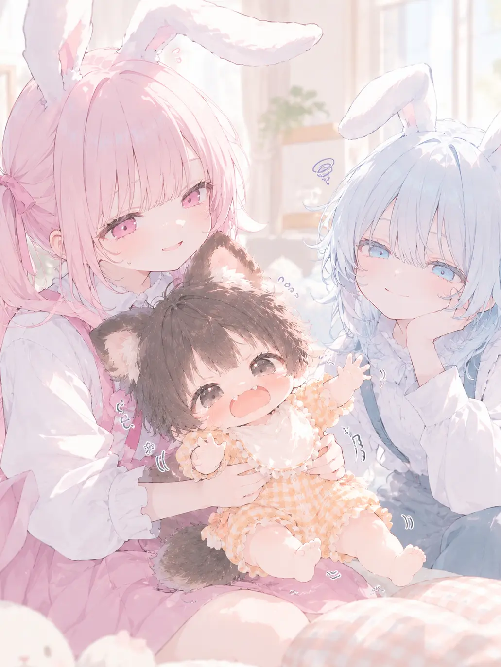 Parucham의 新入りビビりチワワVSぶりっ子双子うさぎ