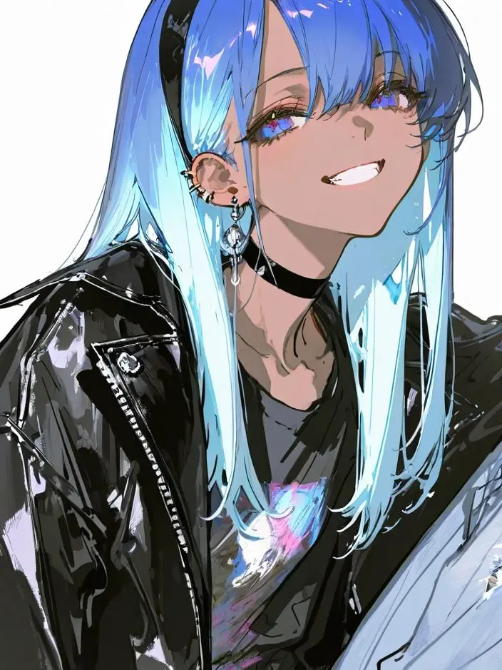 AiryHoop5300의 Blue-Haired Punk Girl at My Homestay