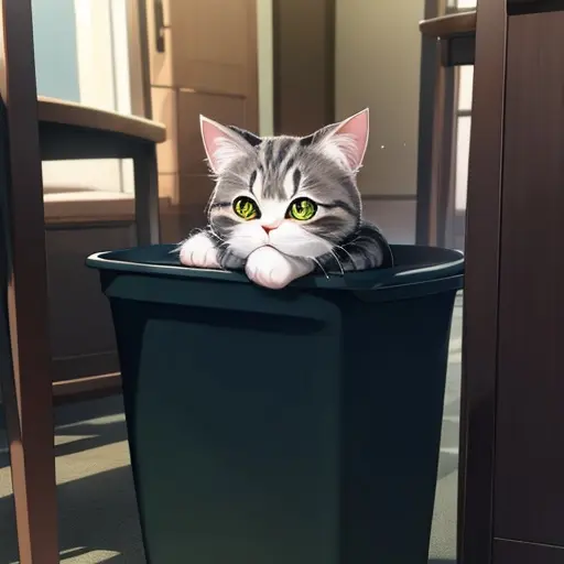 FabricCrib2745의 쓰레기통에서 주서온 아기 고양이
