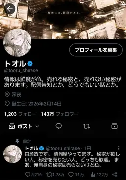 Profile image of トオル