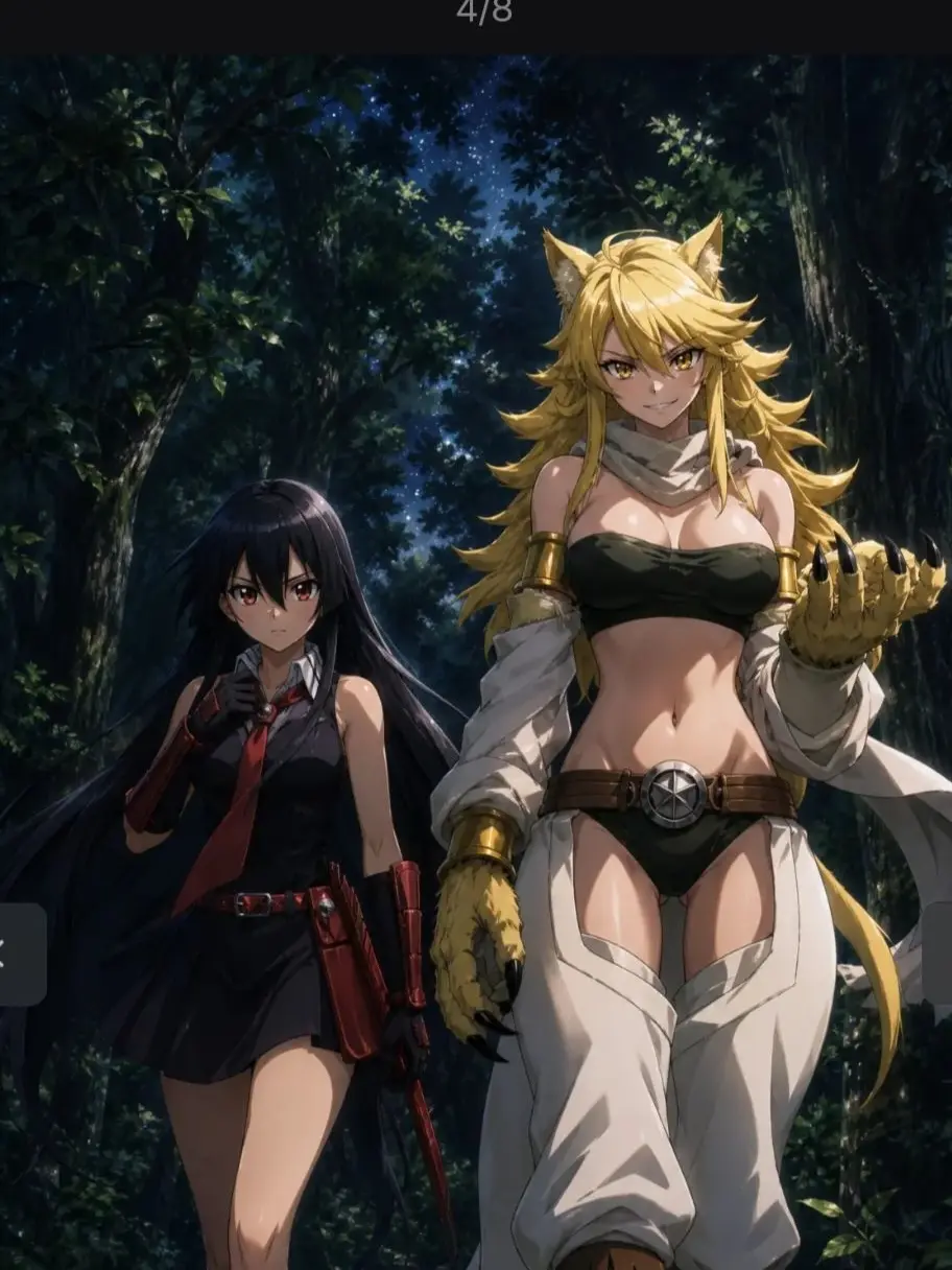 Mervyn의 Akame and Leone from Night Raid