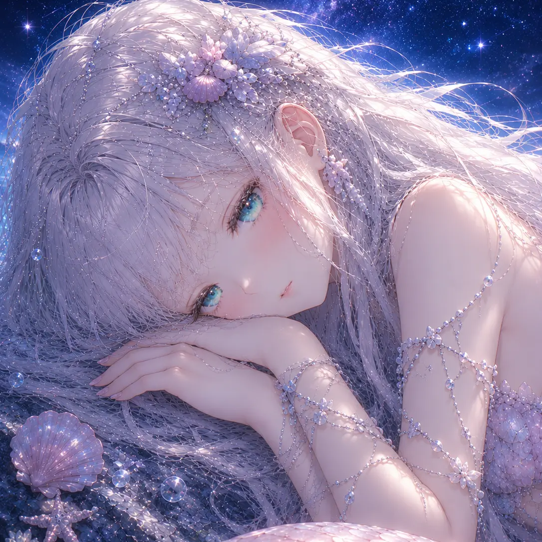 PaddedStock1206의 夜空の海岸で出会ったあの子