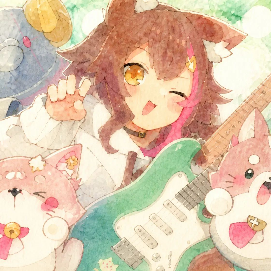 hamusutaa의 大神ミオとペットの4人人家族