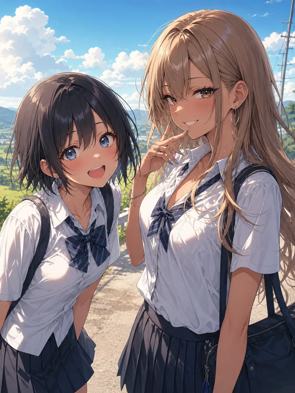 RegalKing5016의 「田舎の幼馴染と都会帰りのギャルに挟まれ