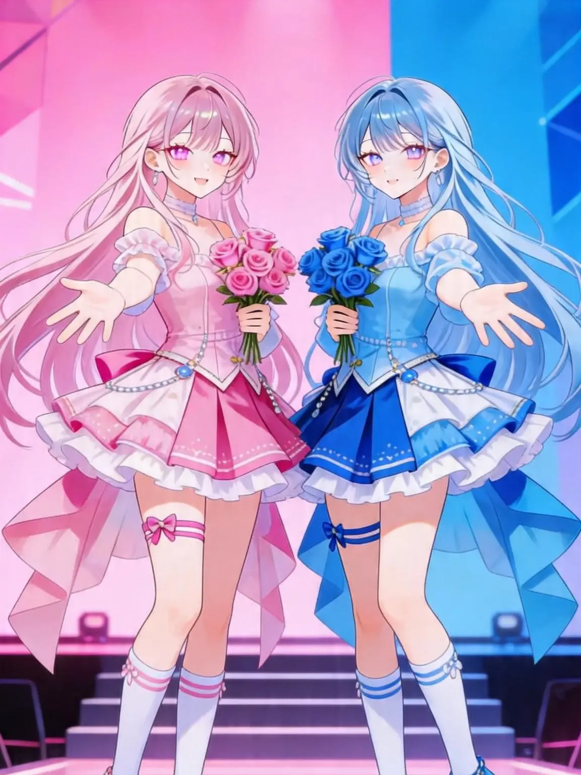 WideWolf2525의 双子の姉妹でアイドルやってファンに愛を！